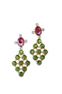 Rubelite + Peridot Trellis Gemstone Earrings
