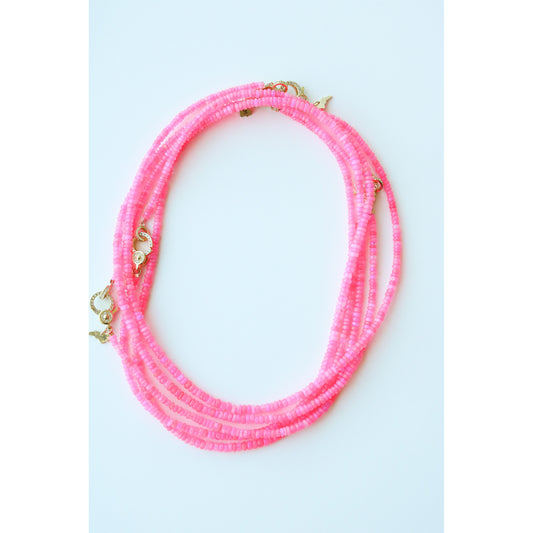 Neon Pink Opal Gemstone Necklace