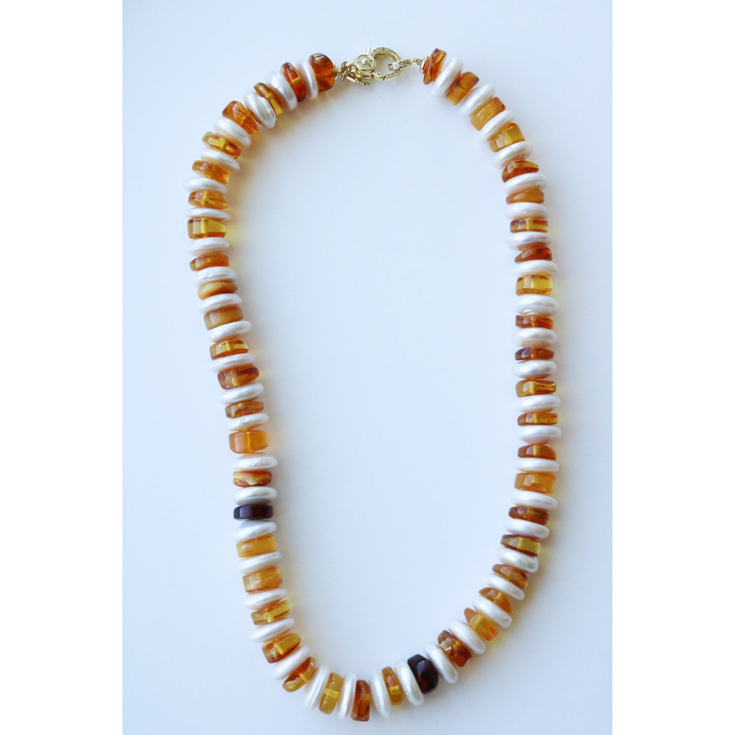 Citrine + Coin Pearl Necklace