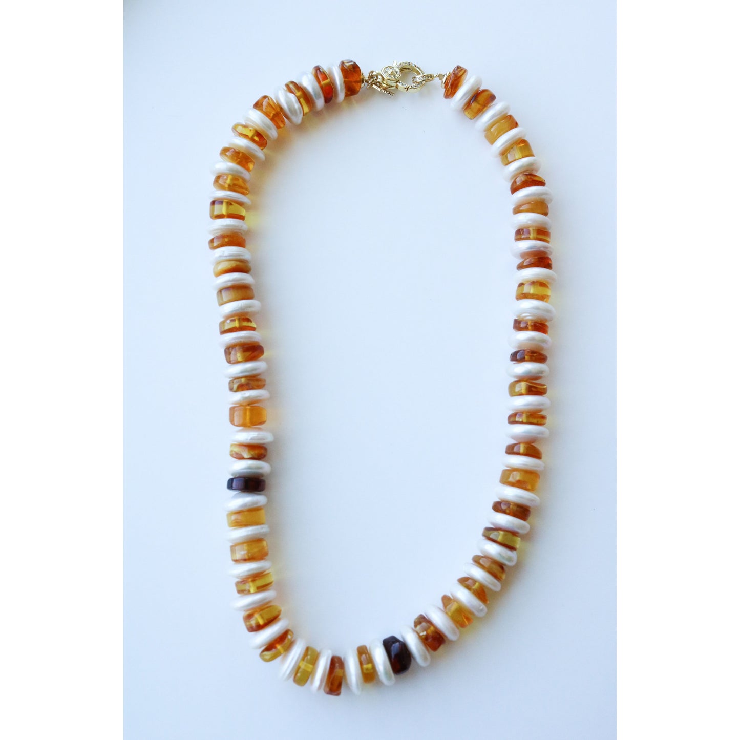 Citrine + Coin Pearl Necklace