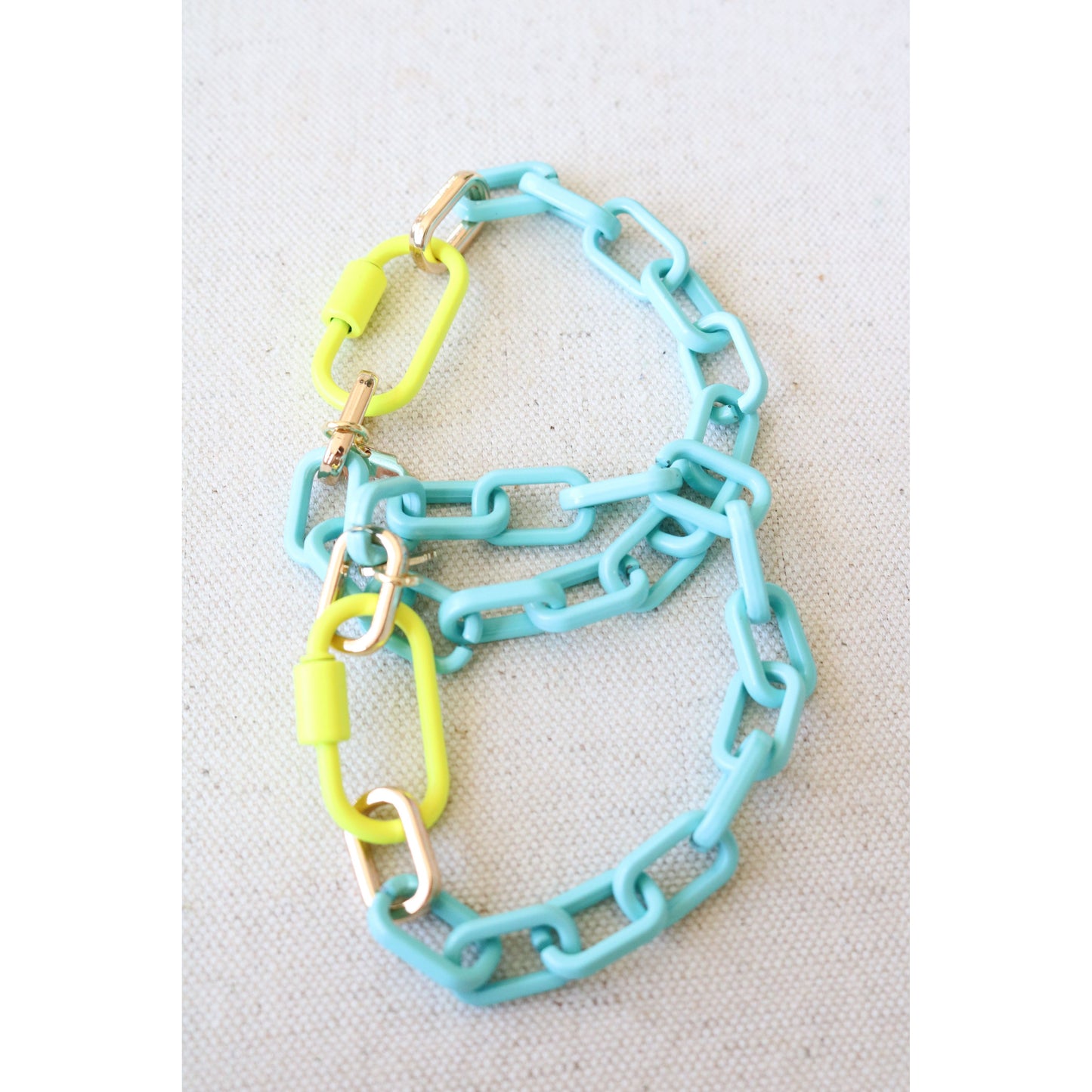 Aqua Neon Chain Bracelet