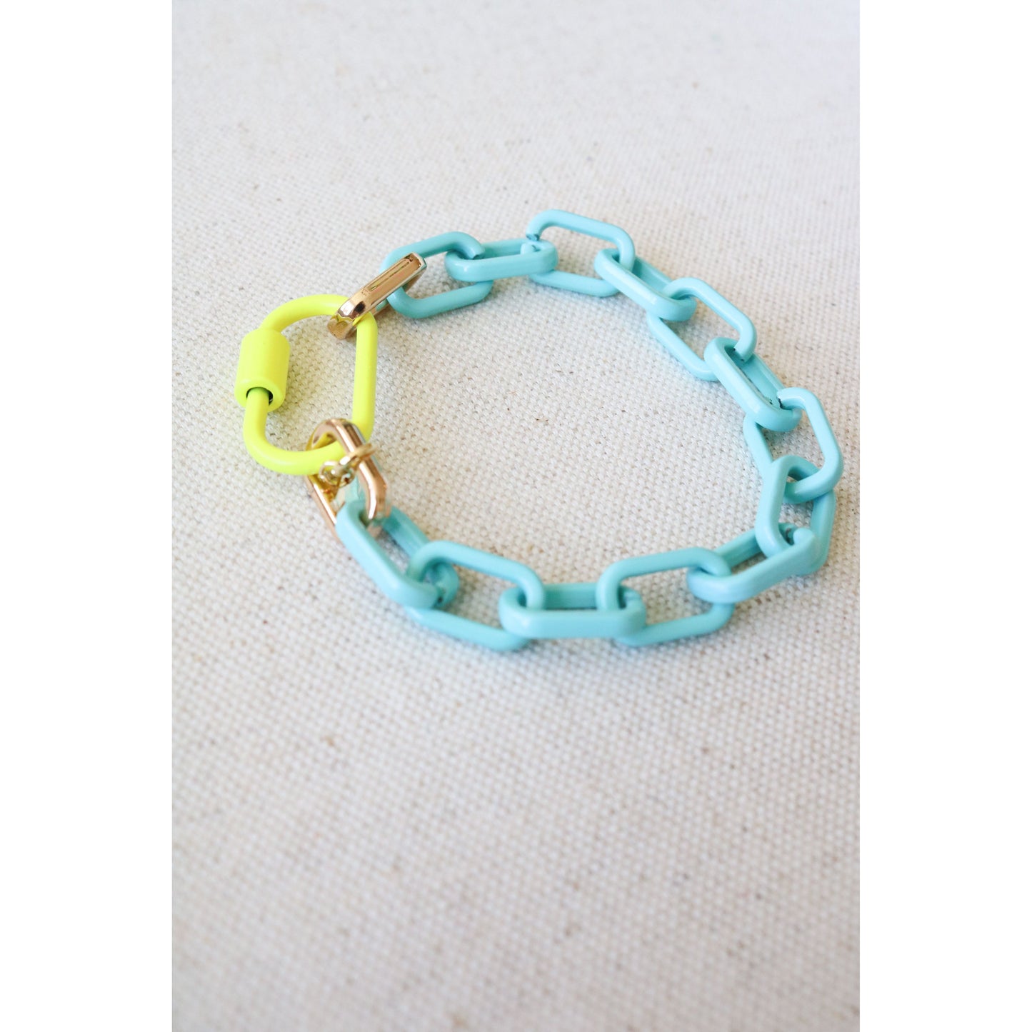 Aqua Neon Chain Bracelet