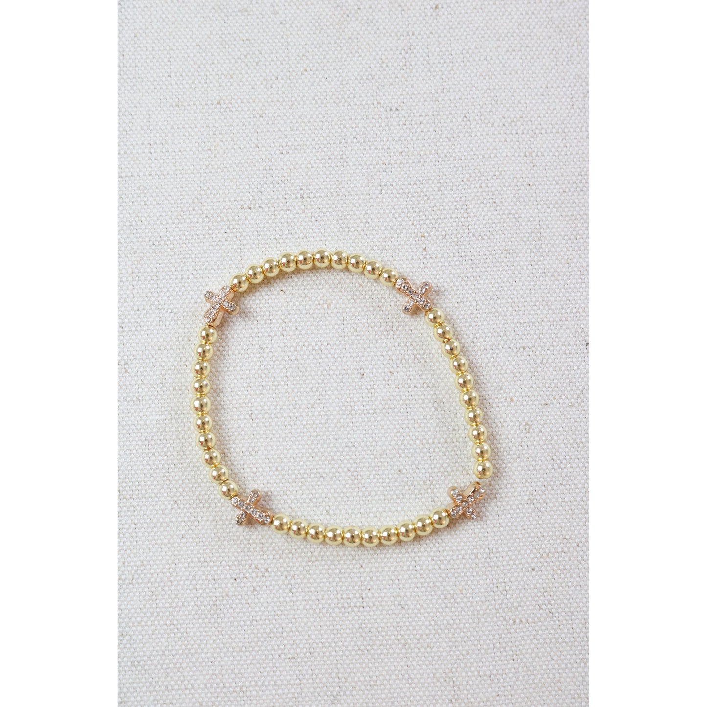 Pave Cross Goldie Bracelet