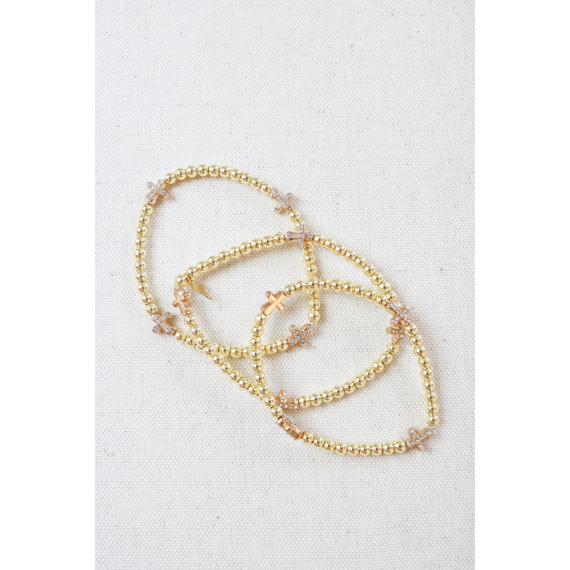 Pave Cross Goldie Bracelet