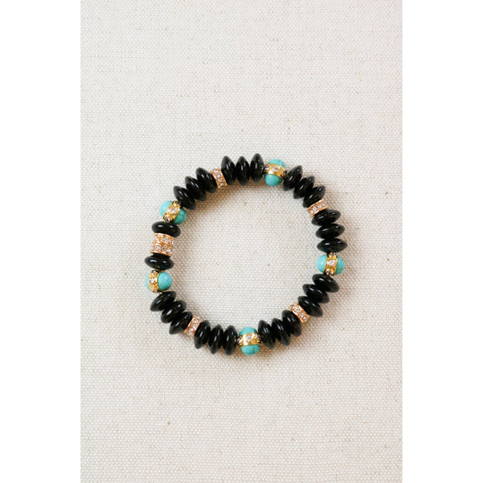 Natural Turquoise + Onyx Bracelet