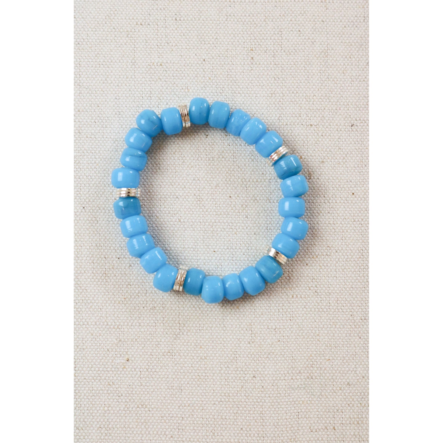 Organic Blue Glass Stack Bracelet