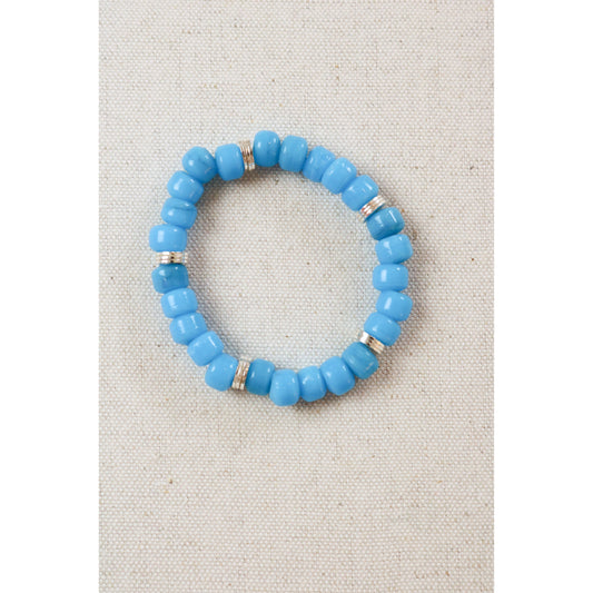 Organic Blue Glass Stack Bracelet