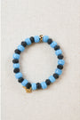 Matte Crystal + Blue Glass Stack Bracelet