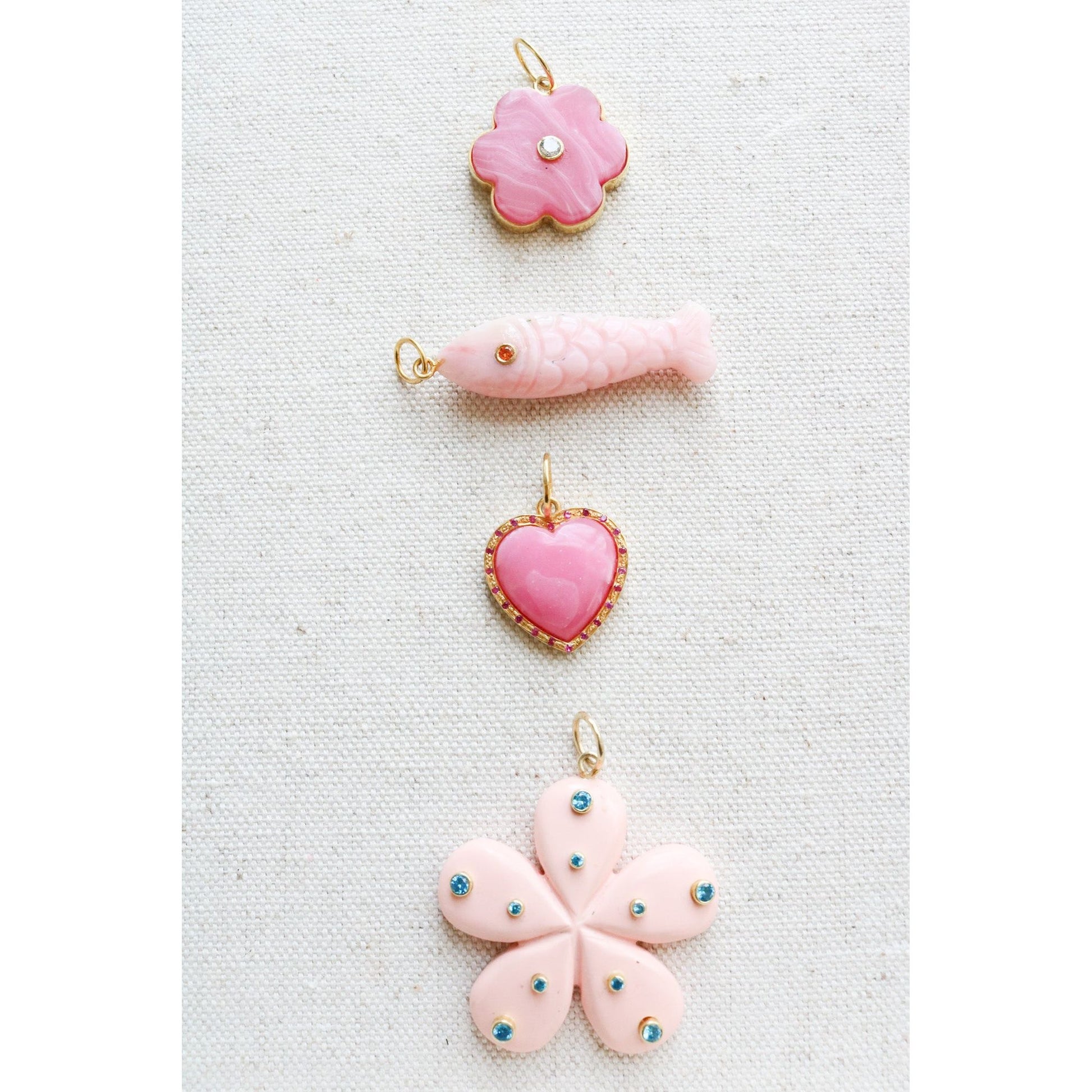 Hand Carved Gemstone Fish Pendant