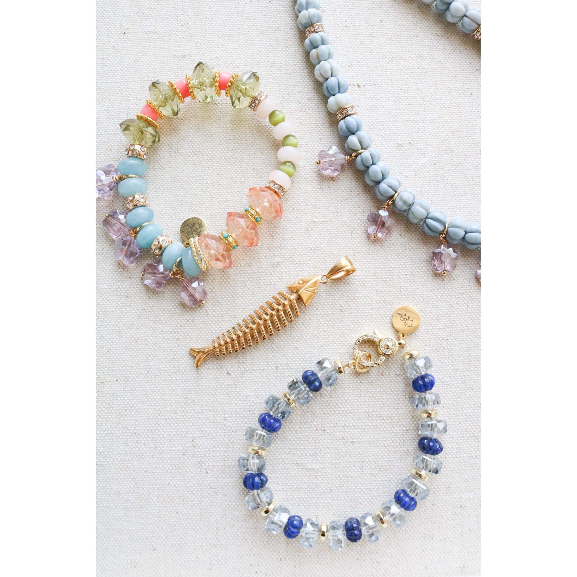Lapis Lazuli + Polish Crystal Bracelet