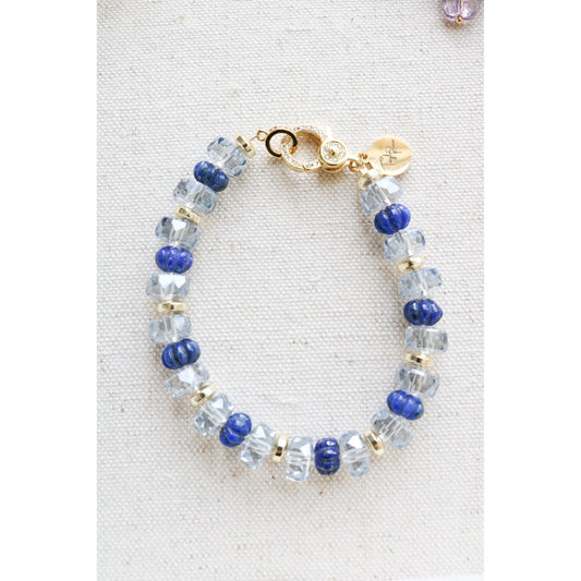 Lapis Lazuli + Polish Crystal Bracelet
