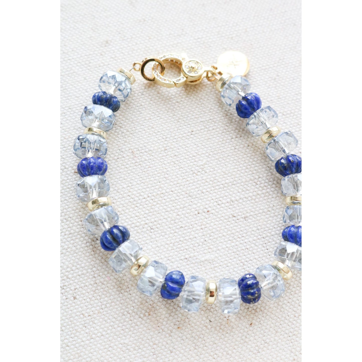 Lapis Lazuli + Polish Crystal Bracelet