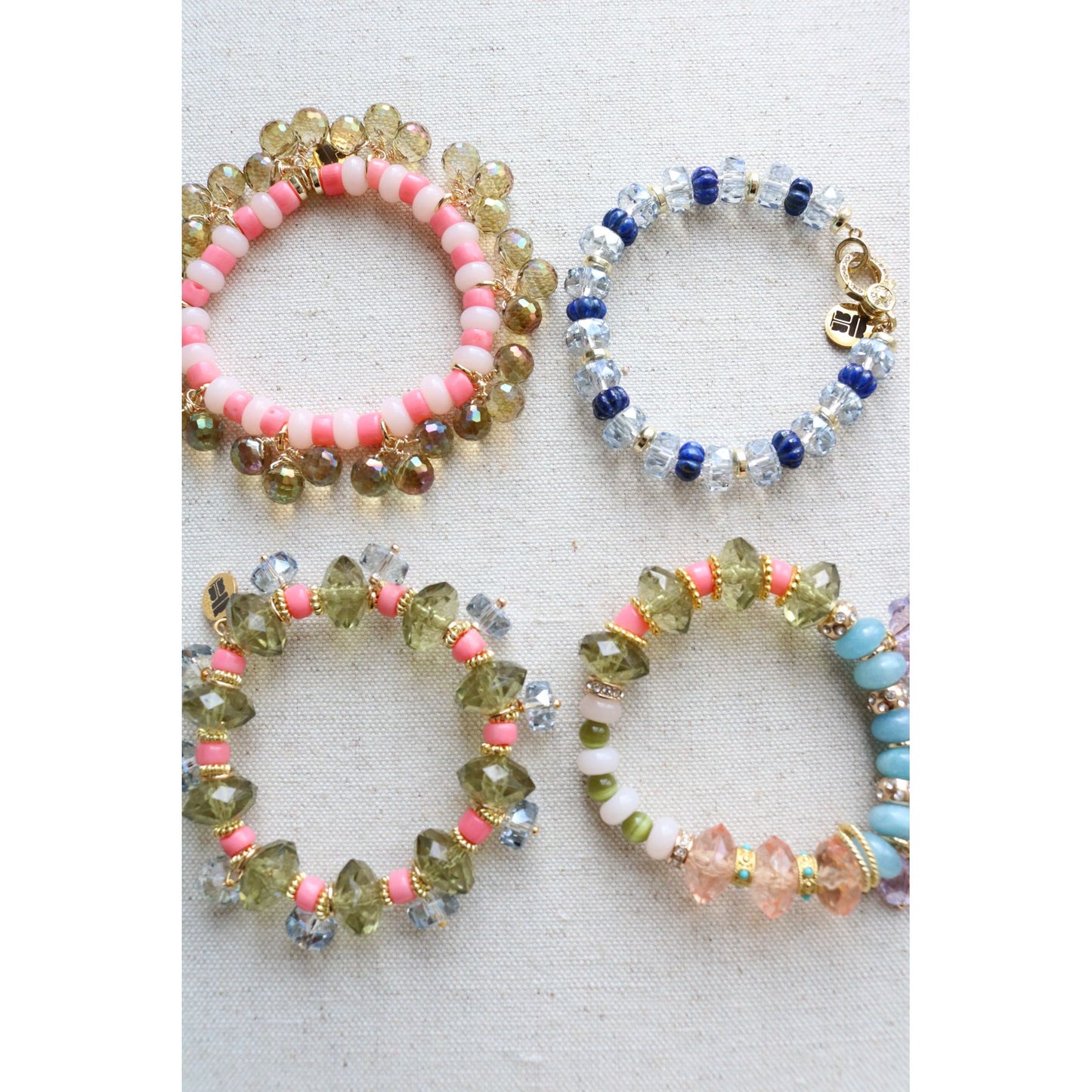 Lapis Lazuli + Polish Crystal Bracelet