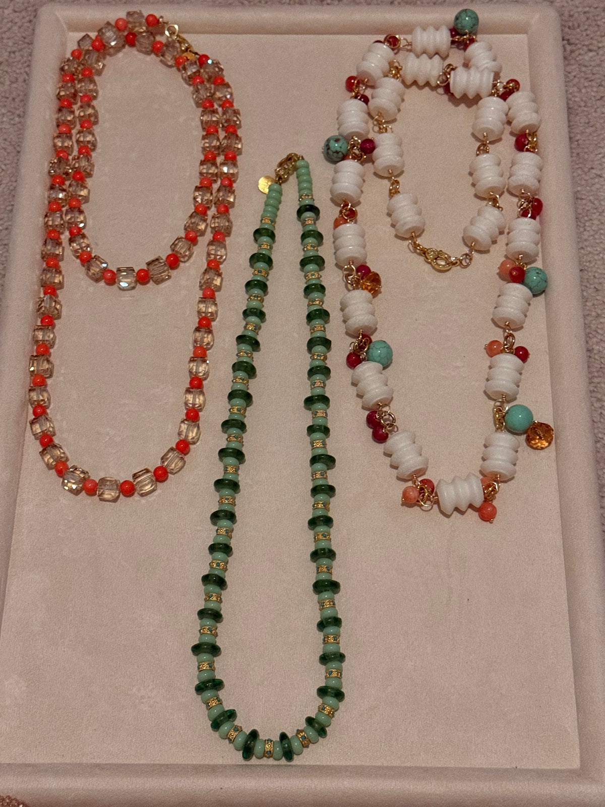 Textured Barrel Beaded Necklace