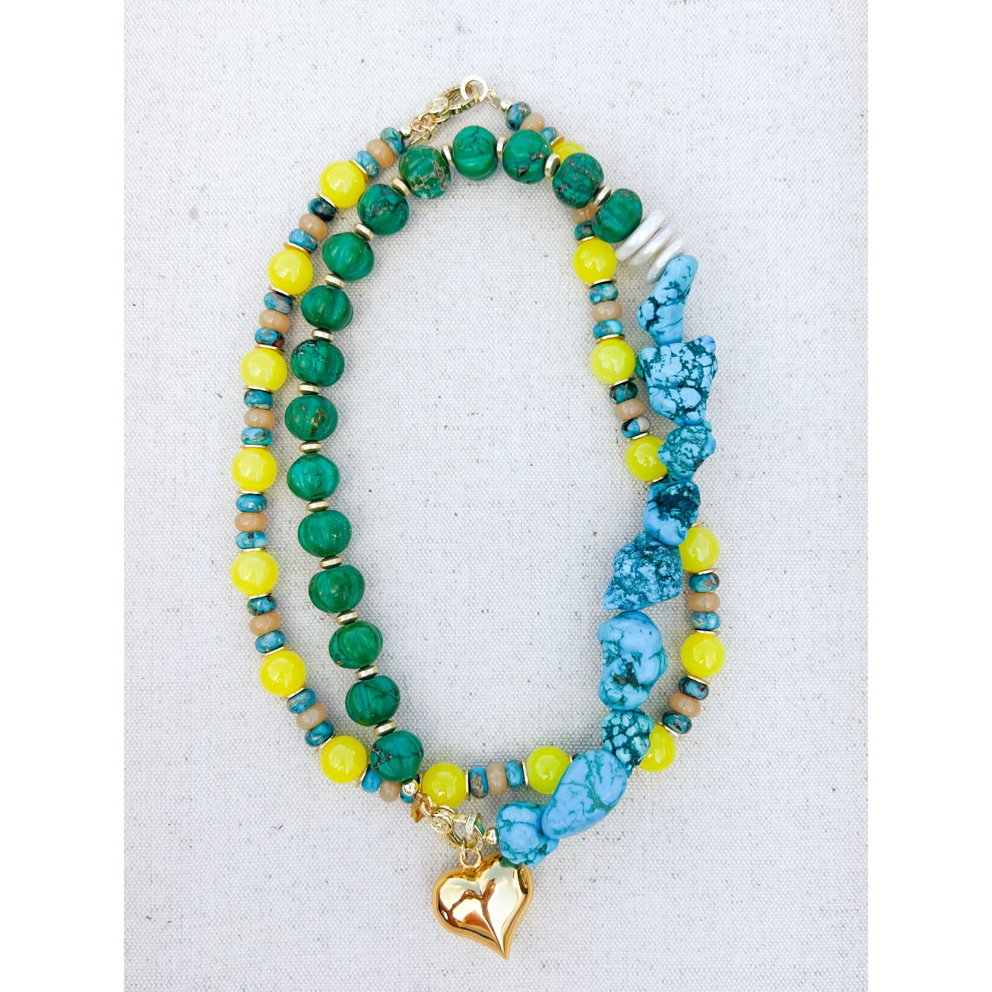 Howlite + Neon Beaded Necklace