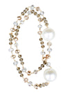 Crystal + Pearl Long strand Necklace