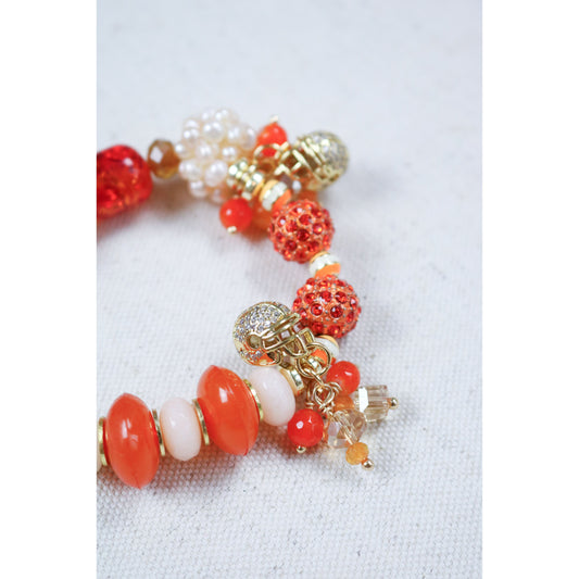 Orange Bead Soup Bracelet