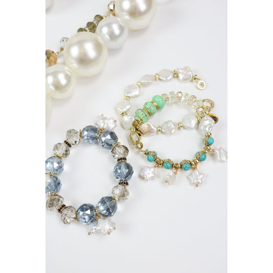 Turquoise + Chalcedony Star Bracelet