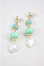 Turquoise + Chalcedony Star Drop Earrings