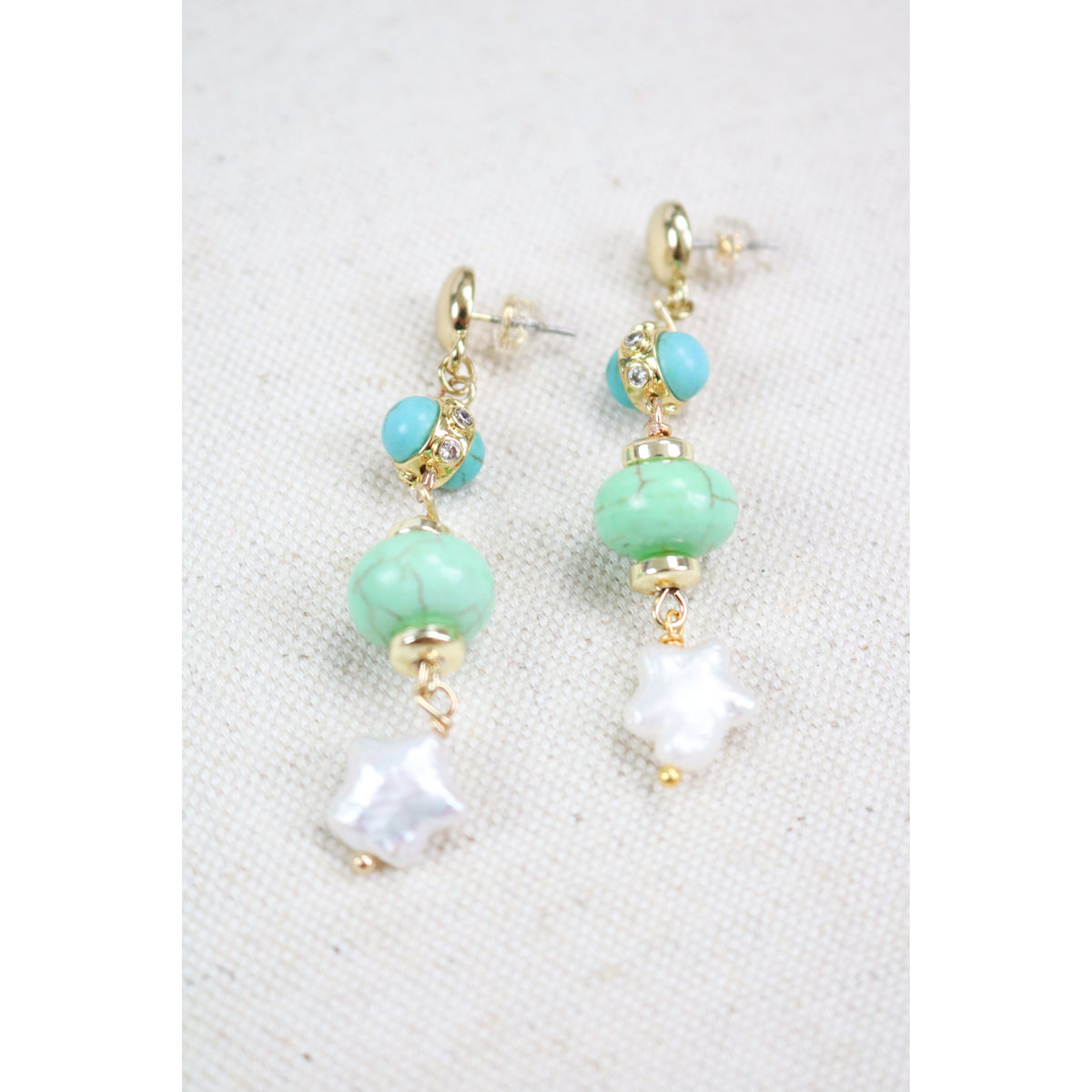 + Chalcedony Star Drop Earrings