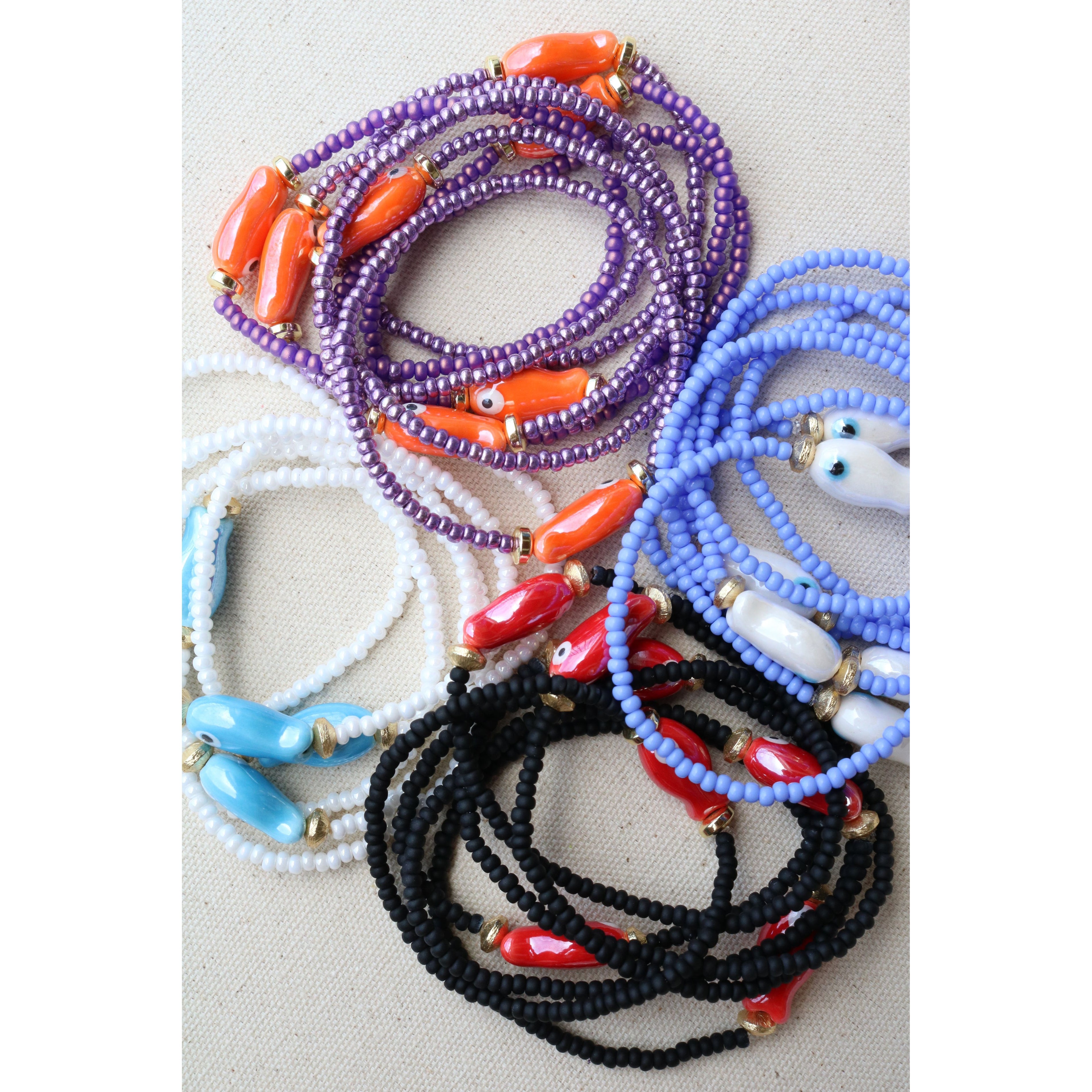 The Fancy Fan Fish Beaded Bracelet