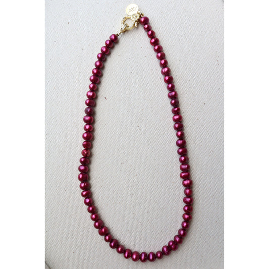 Red Freshwater Pearl Necklace