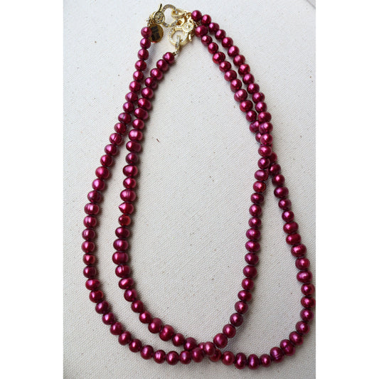 Red Freshwater Pearl Necklace