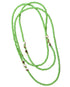 Green beaded necklace with star-shaped charms on a white background