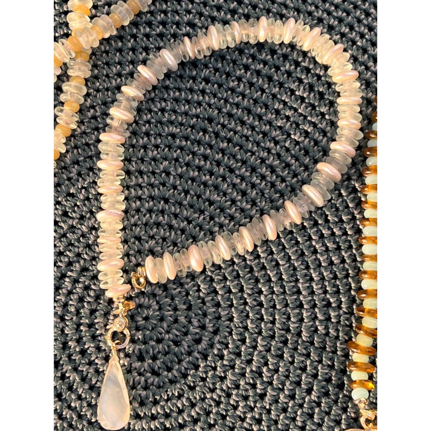 African Glass + Coin Pearl Necklace