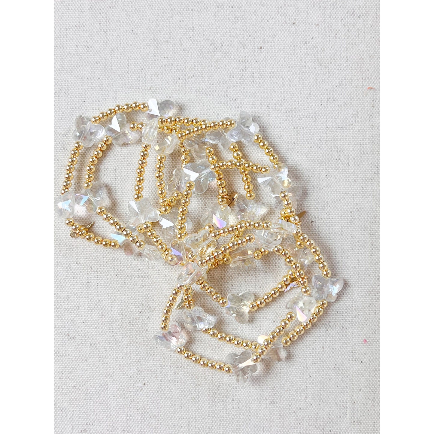 Iridescent Crystal Butterrfly Goldie Bracelet