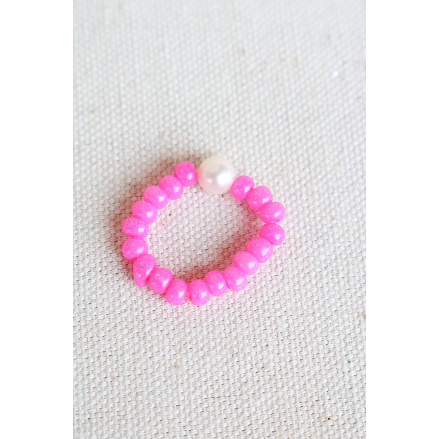Solid Pearl Seed Bead Friendship Ring