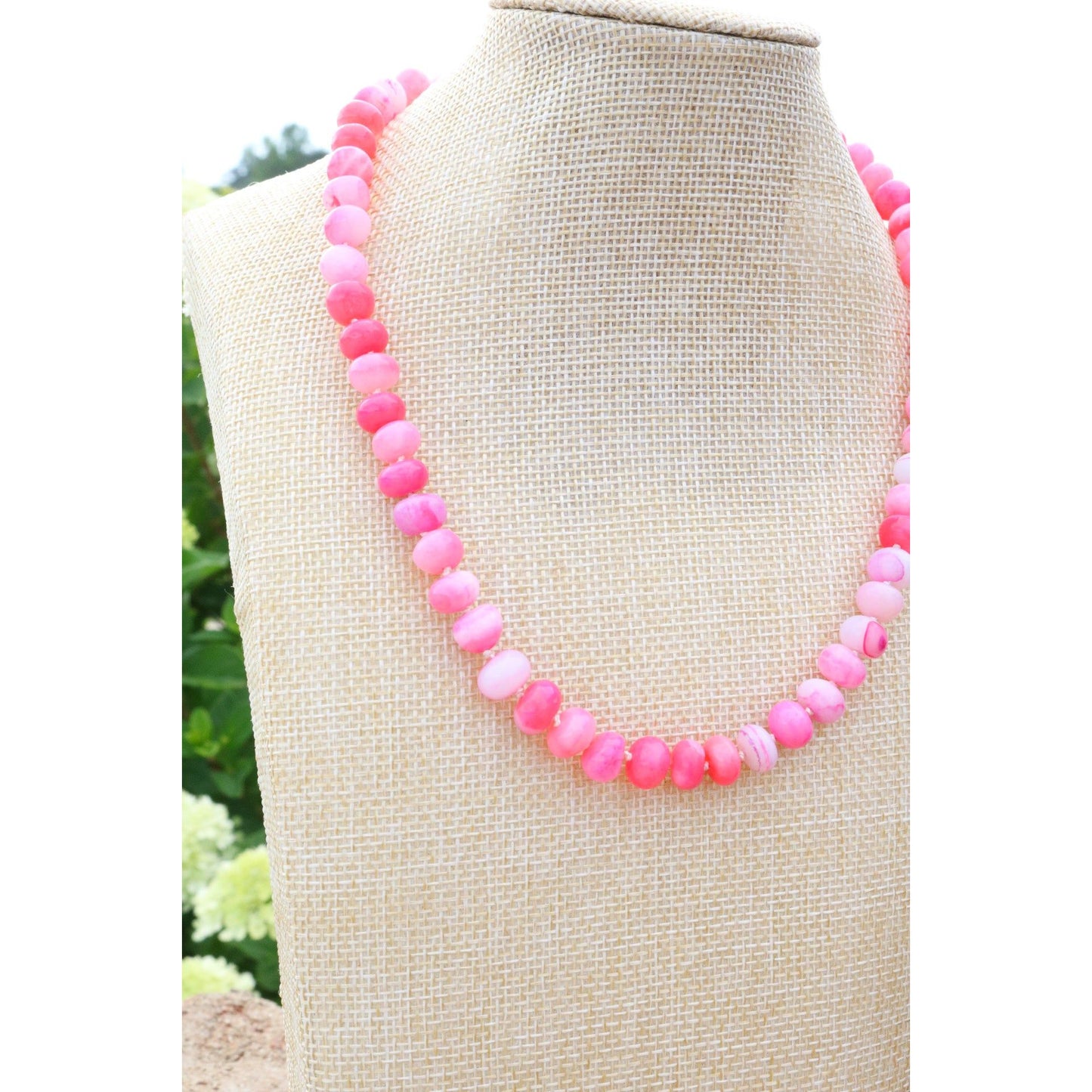 Taylor Davis Reese x CB Grey Hot Pink Opal Candy Crush Necklace