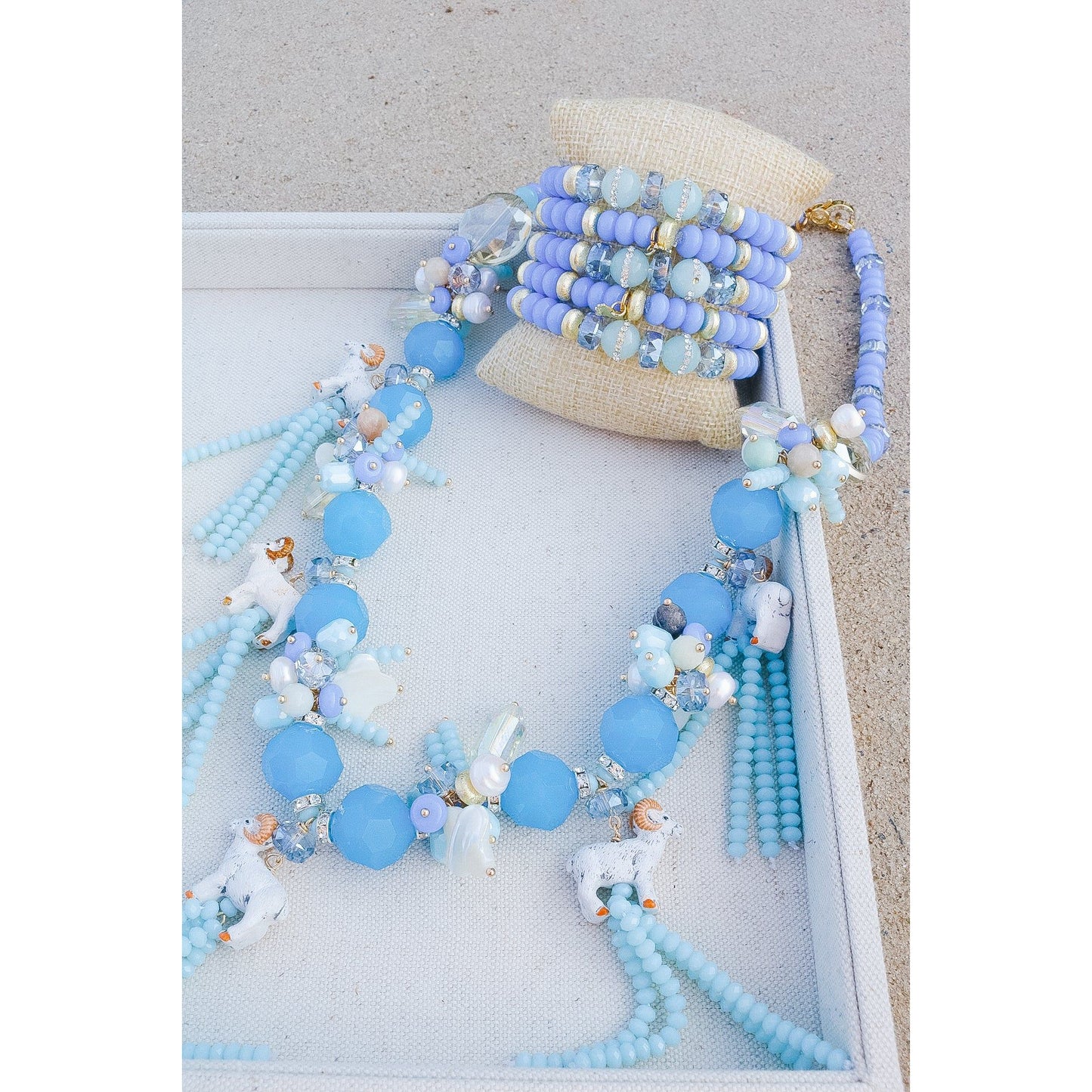 Taylor Tassel Necklace in Blue Ram