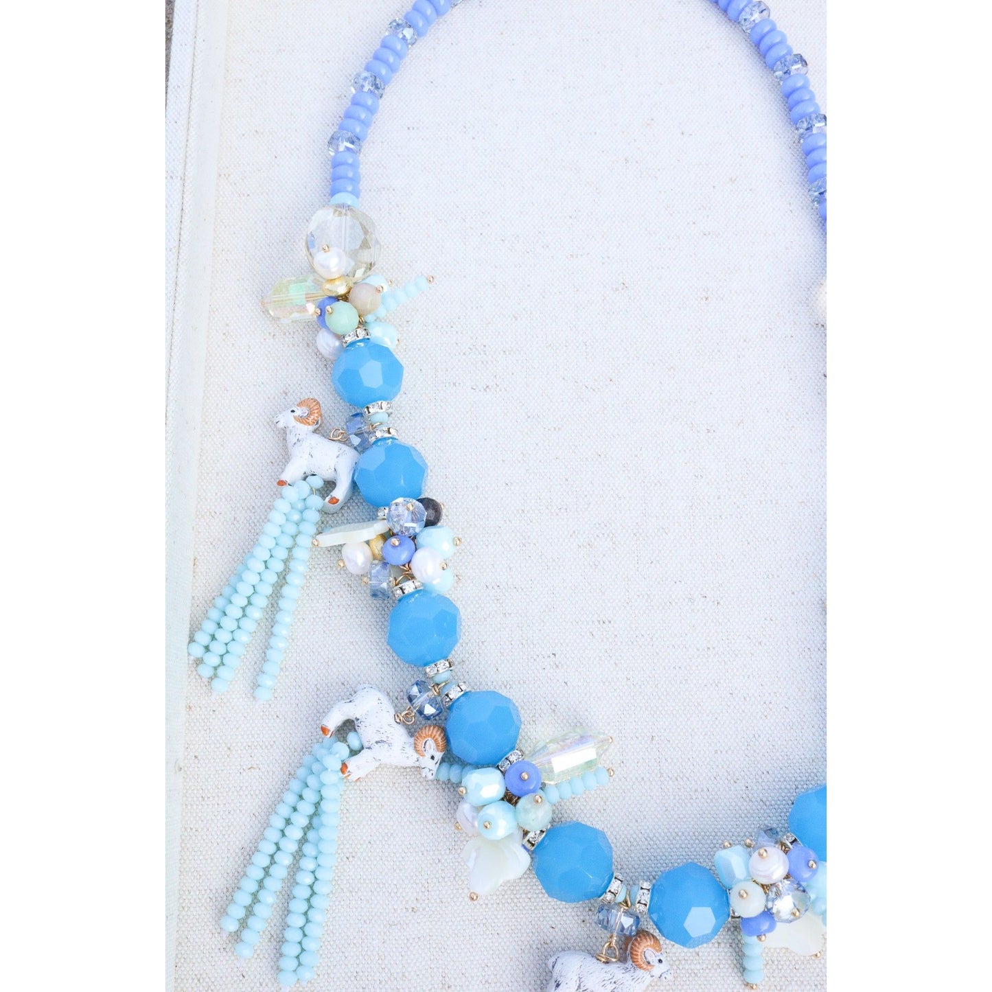 Taylor Tassel Necklace in Blue Ram