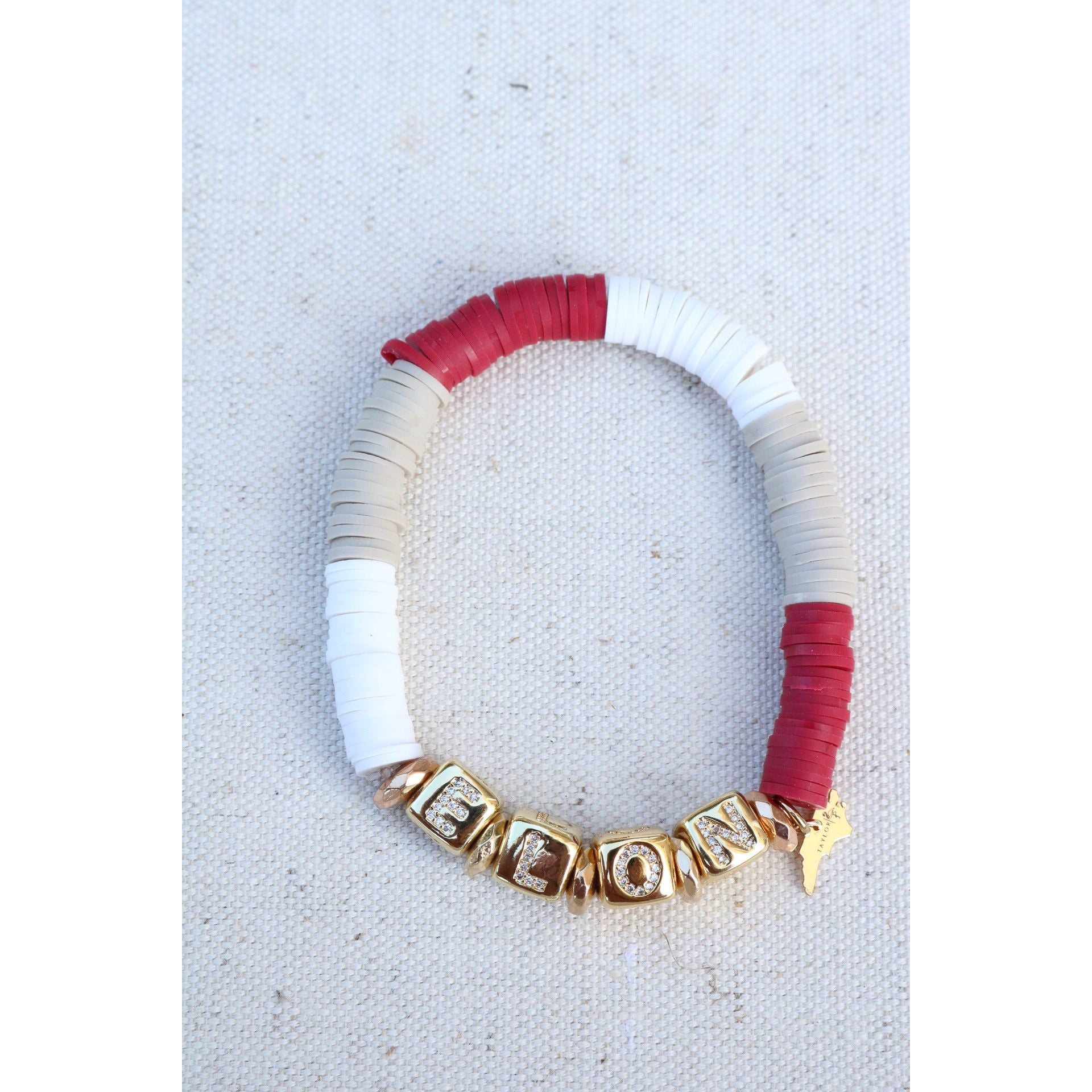 Elon Univ. (ELON) Pave Polymer Clay Bracelet