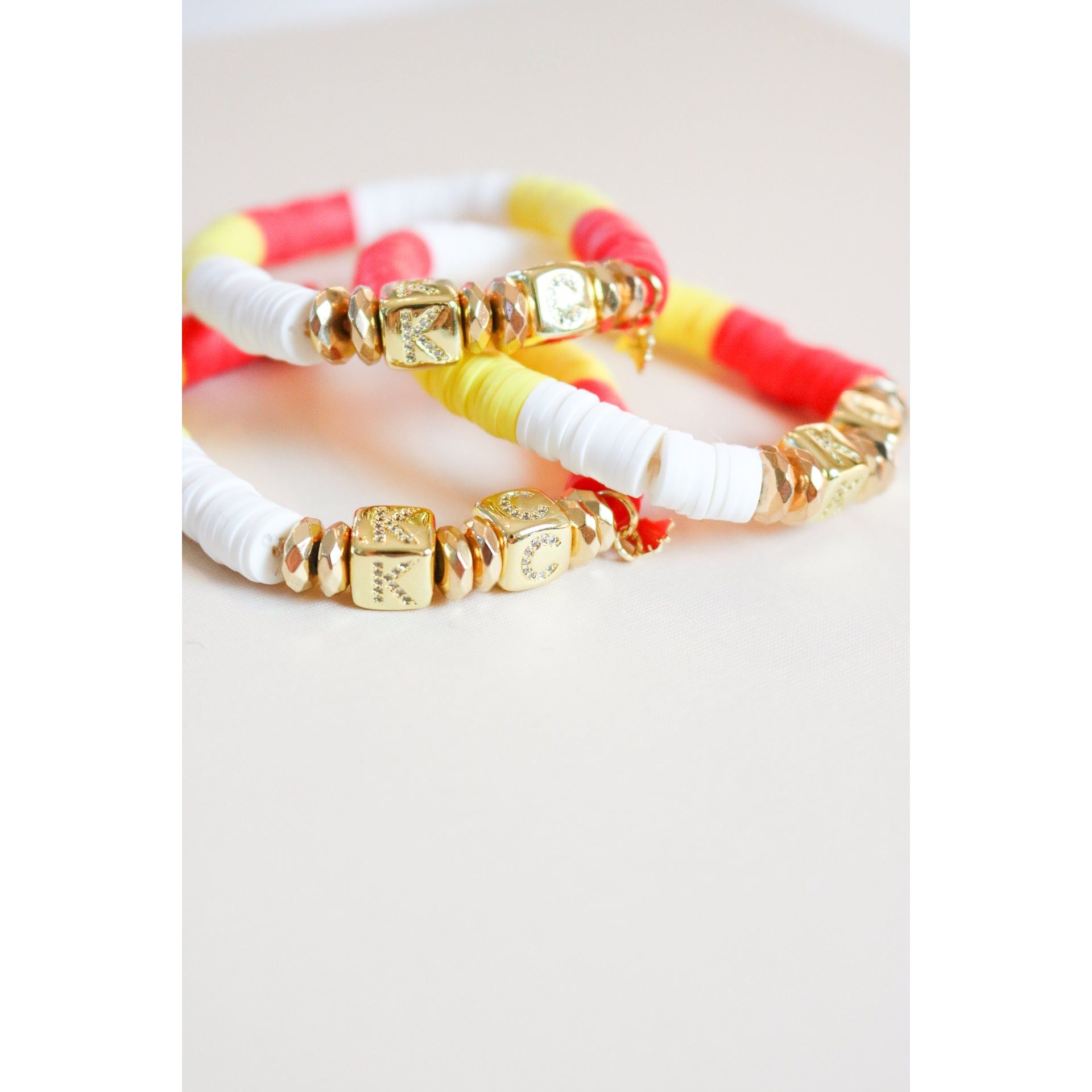 Kansas City (KC) Pave Polymer Clay Stretch Bracelet