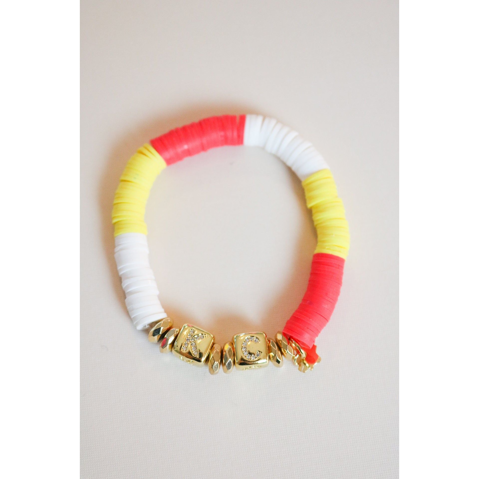Kansas City (KC) Pave Polymer Clay Stretch Bracelet