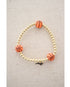 basketball theme stretch bracelet with gold hematite beads