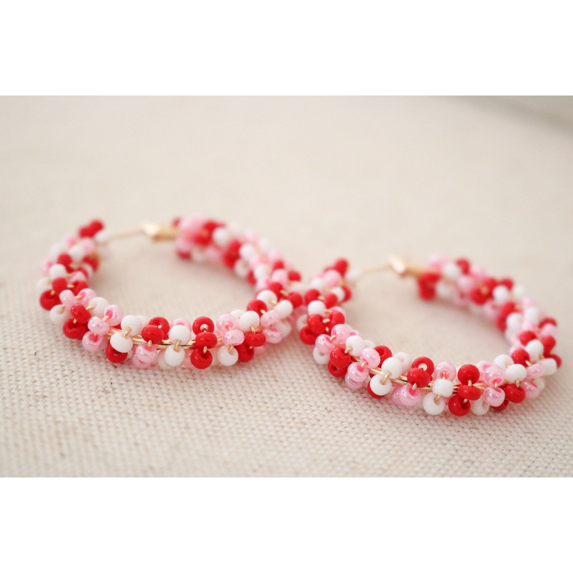 Valentine's Day Pre-Game Beaded Hoops