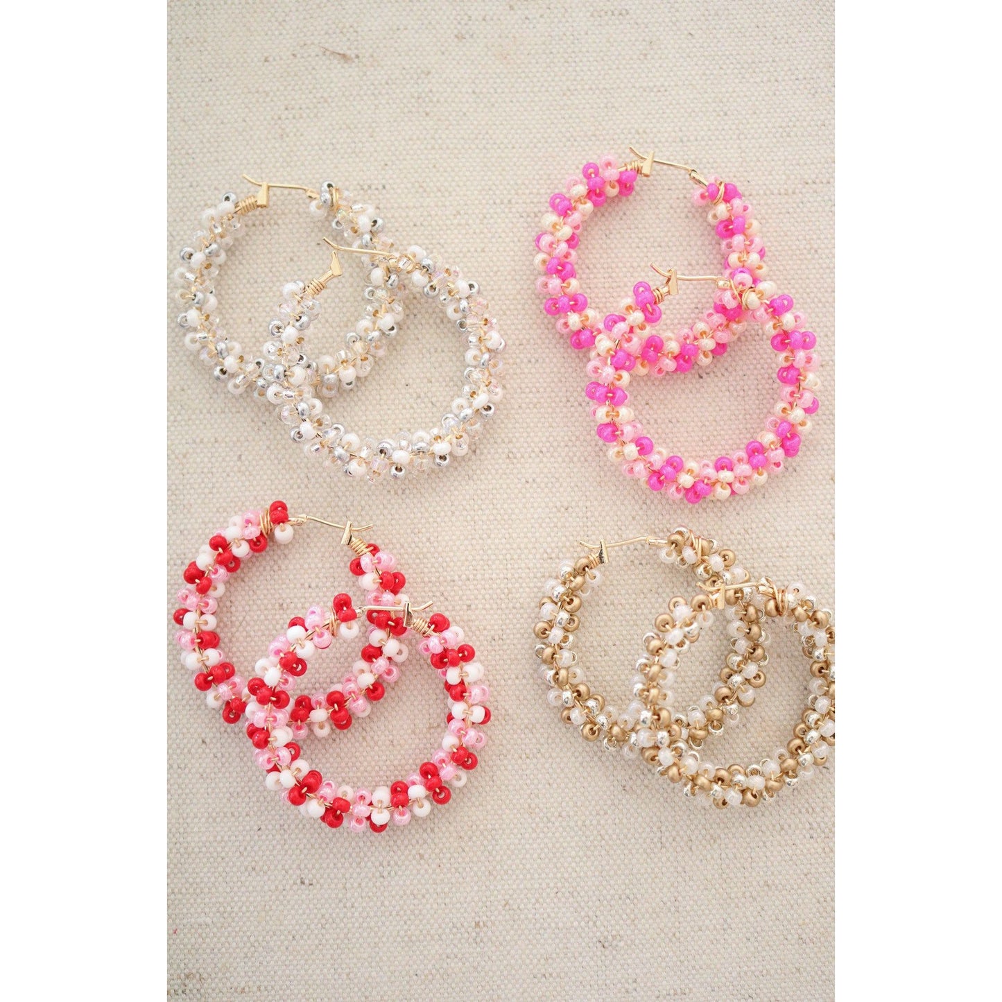 Valentine's Day Pre-Game Beaded Hoops