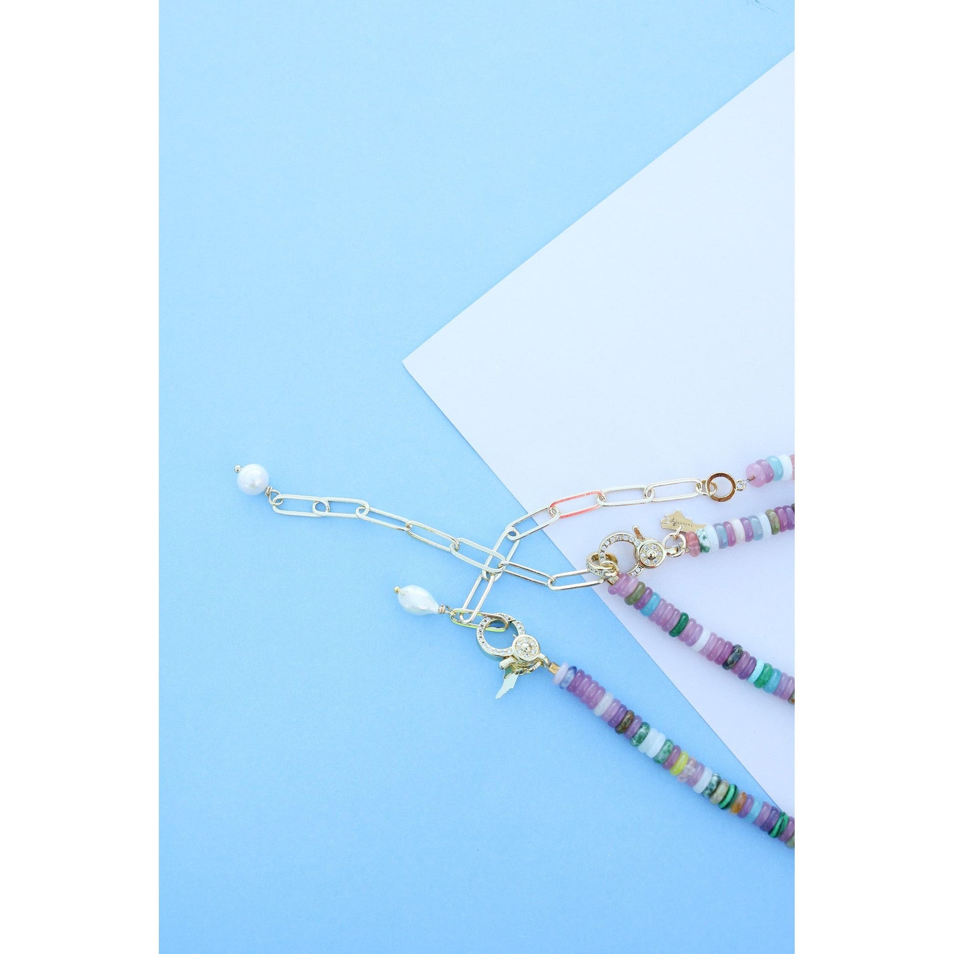 Carved Stone Flower Gem Necklace