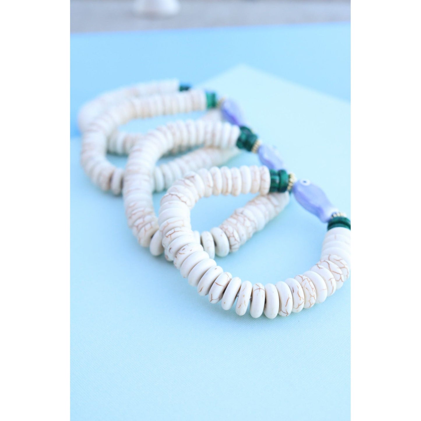 Howlite Fish Bone Bracelet