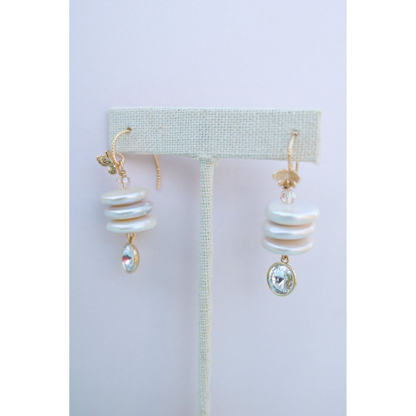 Short Stack Coin Pearl Earrings