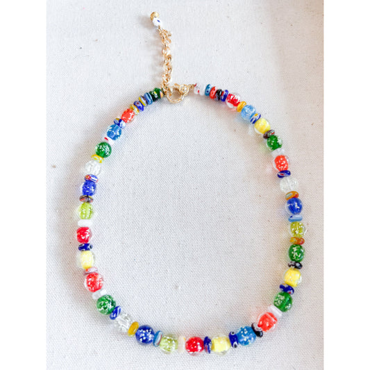 Blown Glass Beaded Necklace