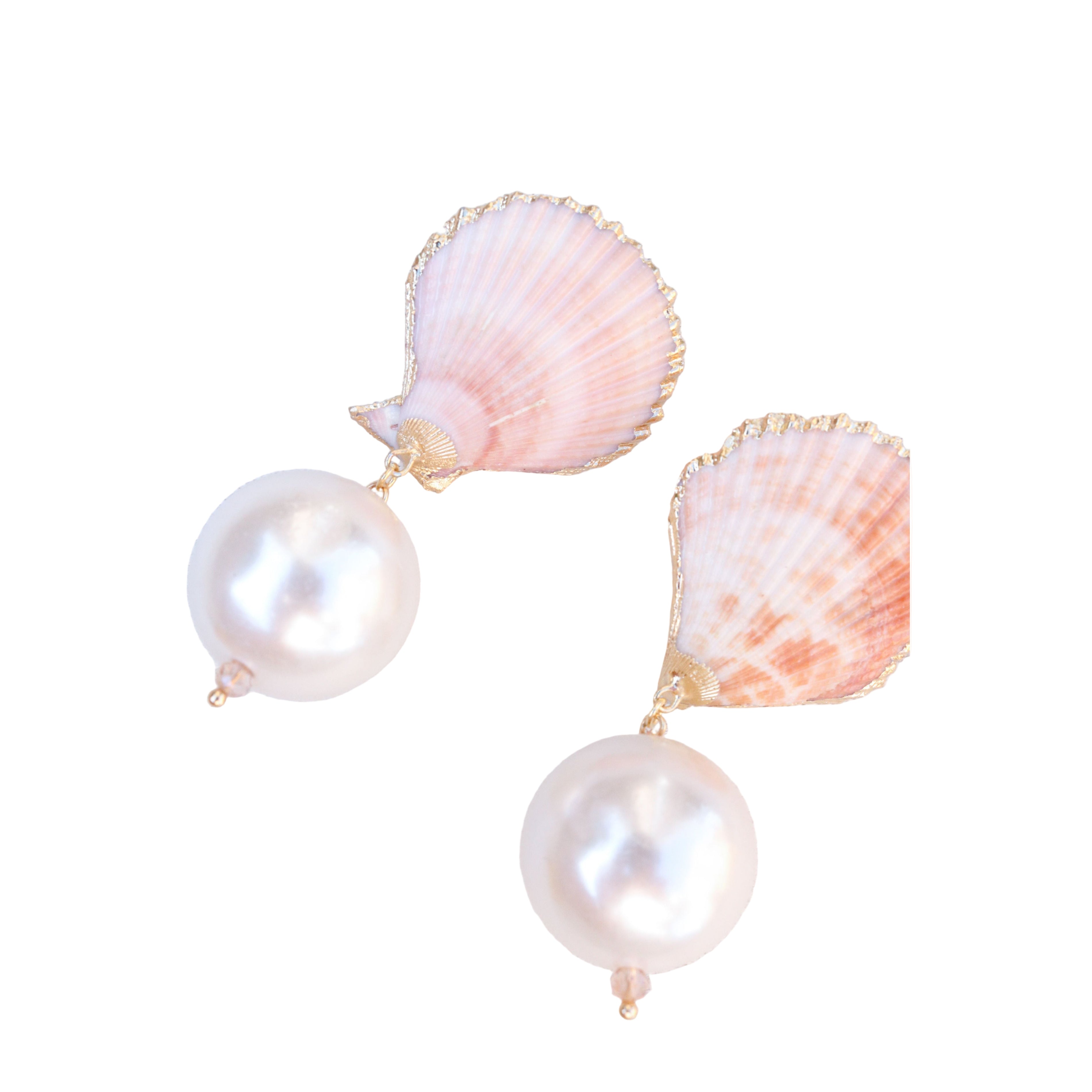 Natural Shell Pearl Earrings