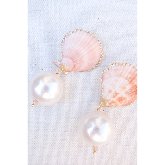 Natural Shell Pearl Earrings