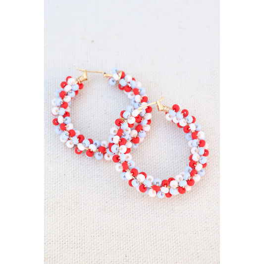 Summer Pre-Game Beaded Hoops