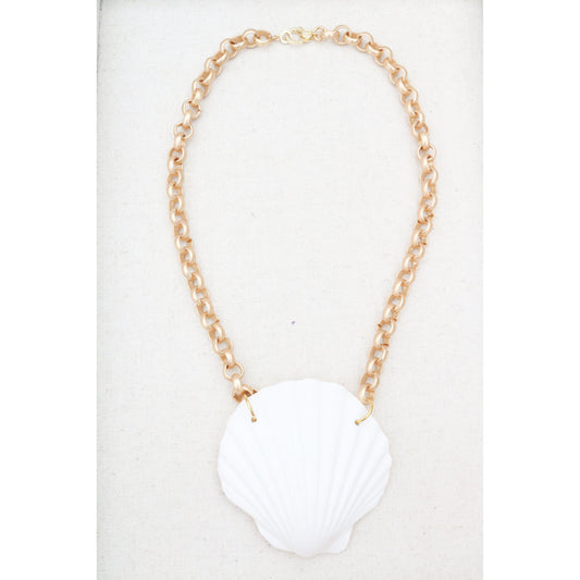 Scallop Shell Rollo Chain Necklace