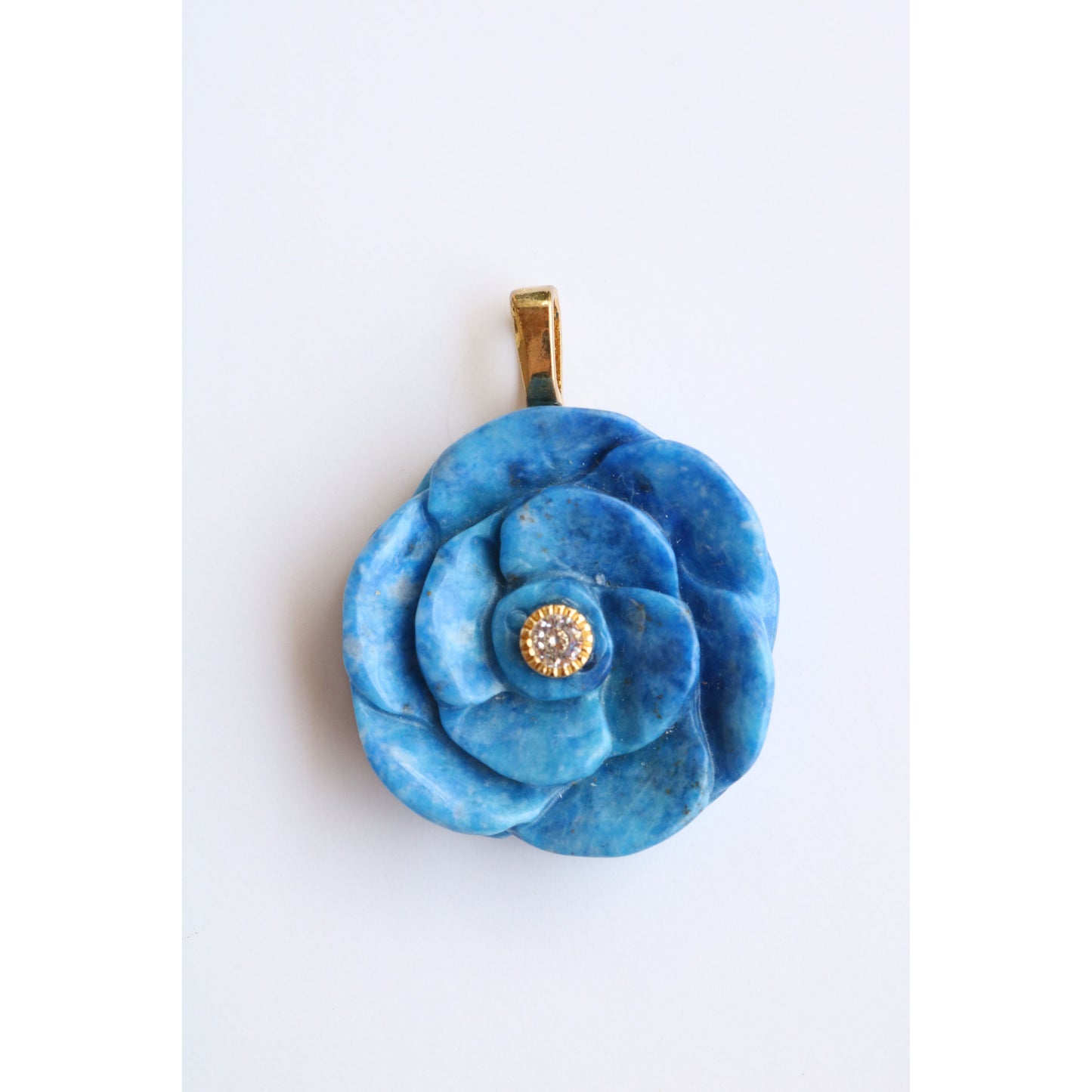 Carved Gemstone Flower Pendant