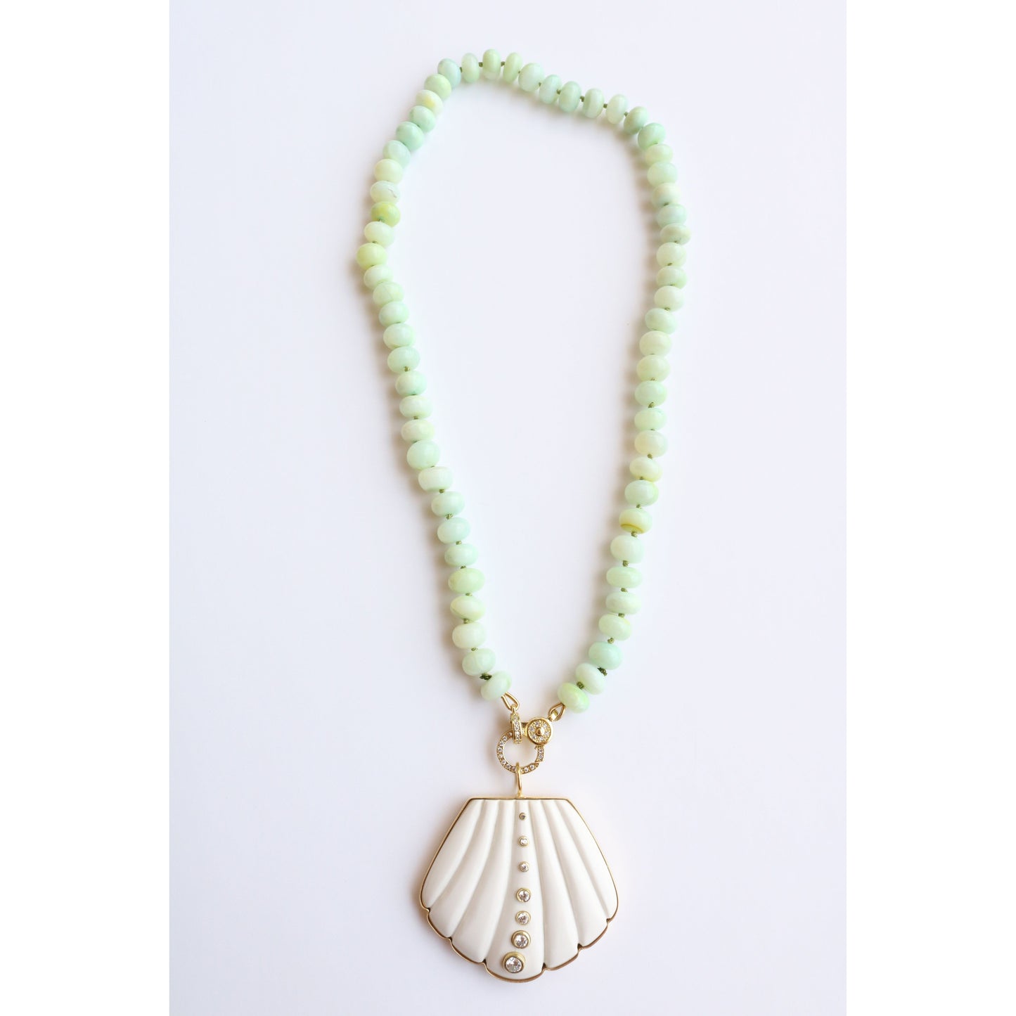 Large Gemstone Shell Pendant